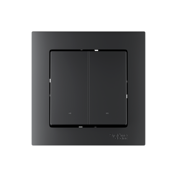 Выключатель 2-кл. СП ATLASDESIGN SMART 10А IP21 Zigbee сх.1 L(N) с опциональной нейтралью механизм карбон Умный дом Sber & SE ATN001017Z