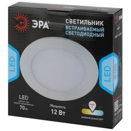 Светильник светодиодный 1-12 12Вт 220В 4000К круглый Эра Б0017488