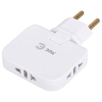 Разветвитель электрический 3-м 10А SPF-3-FL поворотн. бел. Эра Б0069088