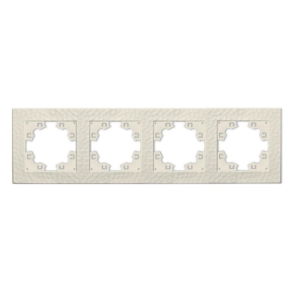 Рамка 4-м Афина фактурная универс. слоновая кость (ivory) Universal A10046-I