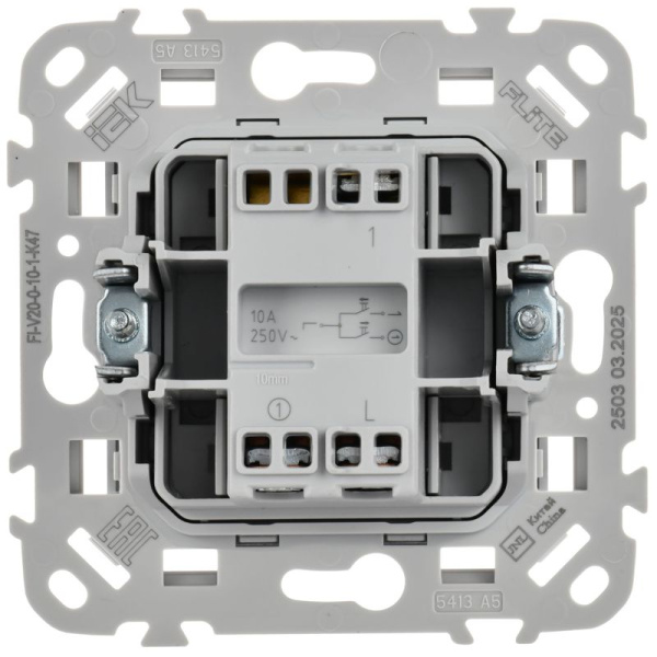 Выключатель жалюзи СП FLITE ВЖ52-2-0-ФлА 10А механизм алюм. IEK FI-V15-0-10-1-K47