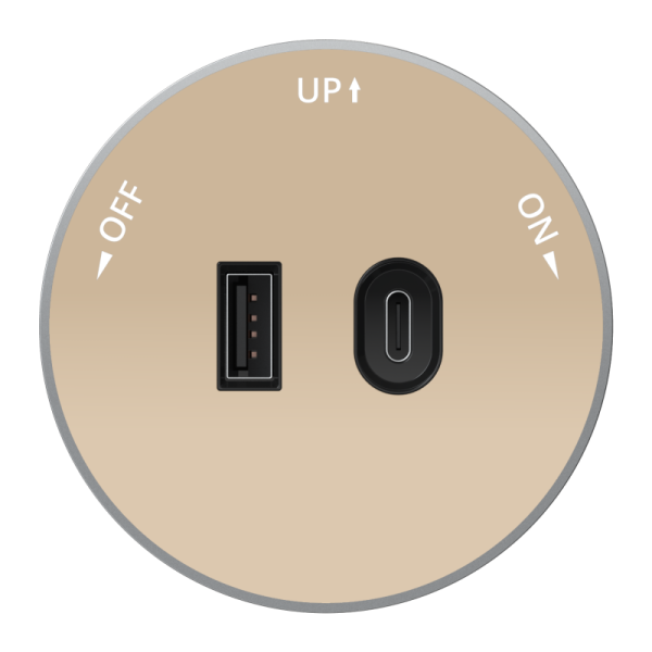 Розетка MultiTrack с 2-мя заряд. устройствами USB тип А+С 18Вт 5В/3А тип MTK03 песочн. SE MTK13003P