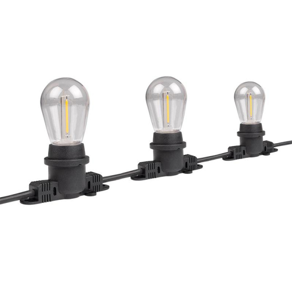 Гирлянда уличная "Белт-лайт" PBL-S40/L241.5 Black E27 IP65 24м 40ламп 1.5м шнур соедин. в линию max750Вт (лампы не в комплекте; возможно использование с фитолампами в теплице) черн. JazzWay 5058255