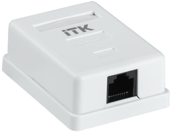 Розетка компьютерная 1-м ОП RJ45 кат.6 UTP ITK CS2-1C06U-12