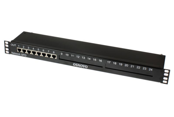 Устройство грозозащиты SP-IP8/1000R для локал. вычислит. сети (скорость до 1000Мбит/с) на 8 портов OSNOVO 14321