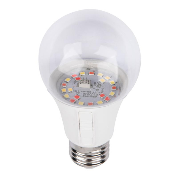 Лампа светодиодная для растений LED-A60-10W/SPM3/E27/CL PLP35WH MULTIPLANT 10Вт E27 форма "A" три спектра для проращ. роста и цветения прозр. Uniel UL-00011438