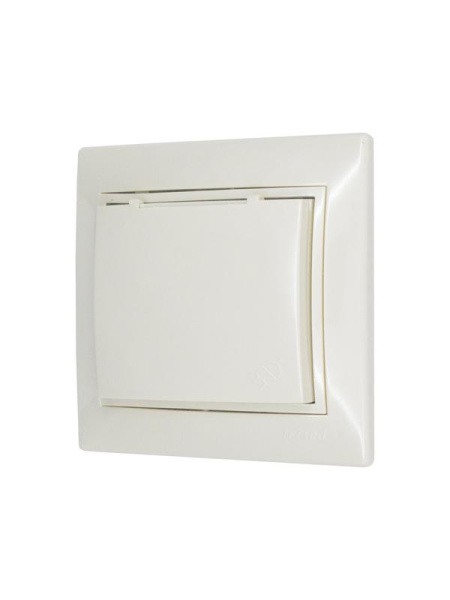 Розетка 1-м СП MIRA 16А IP44 с заземл. с крышкой ПБТ крем. LEZARD 701-0303-123BIPCH