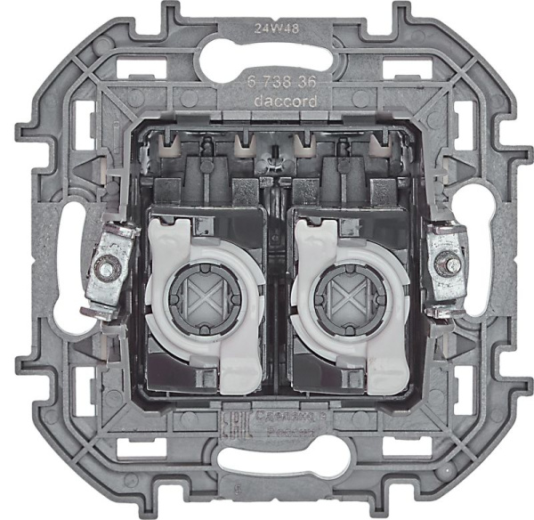 Розетка компьютерная 2-м Inspiria RJ45 кат.5E UTP сл. кость IEK 673836