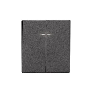 Выключатель 2-кл. СП STRONG MIELE 10А с подсветкой графит Kranz KR-78-0714-6