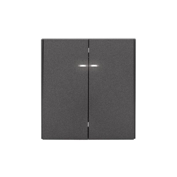 Выключатель 2-кл. СП STRONG MIELE 10А с подсветкой графит Kranz KR-78-0714-6