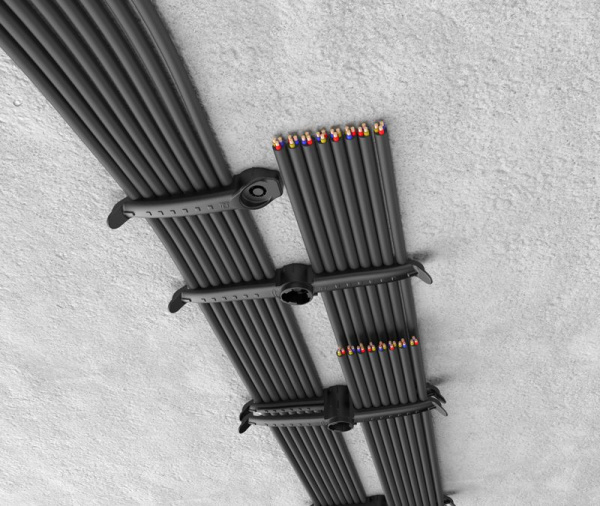 Держатель кругл. кабеля одност. на 8 мест черный ELASTA IEK ET-TA00D-DO-K02-20