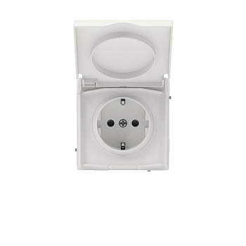 Розетка силовая KANT IP44 2P+E защ. шторки с крышкой бел. песок DKC 7010013
