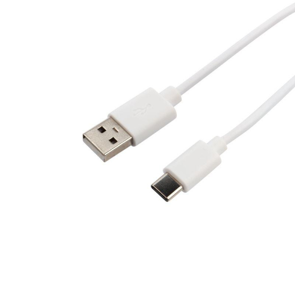 Кабель USB-A-Type-C 3А 1м бел. ПВХ Rexant 18-1895