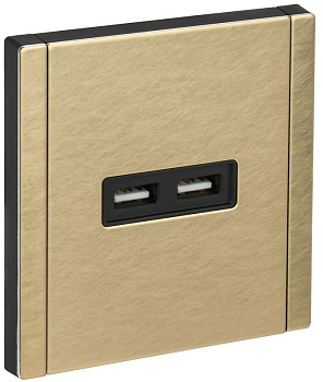 Розетка FORTE&PIANO FP649M USB A+A 3.1А шампань IEK FP-U21-D31-M-K37