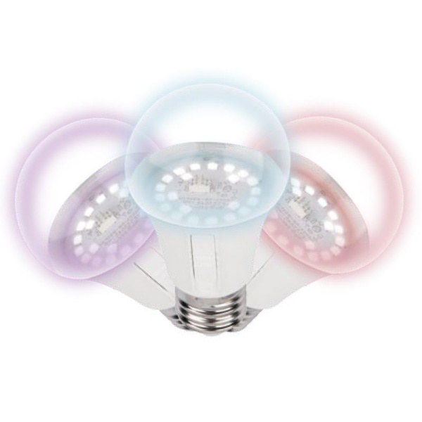 Лампа светодиодная для растений LED-A60-10W/SPM3/E27/CL PLP35WH MULTIPLANT 10Вт E27 форма "A" три спектра для проращ. роста и цветения прозр. Uniel UL-00011438