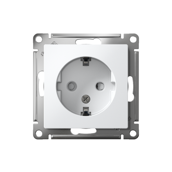 Розетка 1-м СП AtlasDesign 16А IP20 с заземл. защ. шторки механизм бел. SE ATN000145