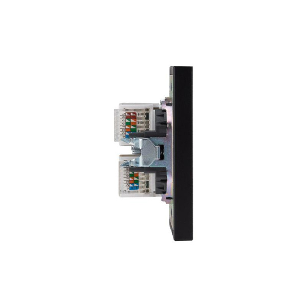 Розетка компьютерная 2-м СП STRONG RJ45 + RJ45 кат.6 IP20 антрацит Kranz KR-78-0725-5