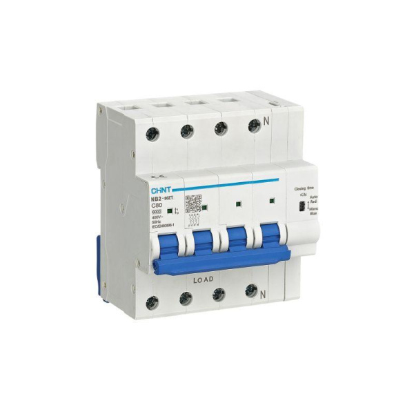 Выключатель автоматический модульный 4п (3P+N) C 32А 6кА NB2-80ZT (R) CHINT 448265