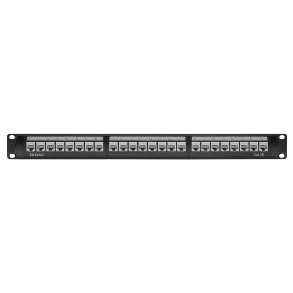 Патч-панель 19дюйм 1UCAT5E 24 модуля RJ45 неэкранированная DKC RN5PPU24