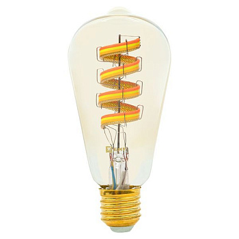 Лампа филаментная Умная ST64 4.9Вт прозрачная RGB E27 220-240В EKF slwf-e27-st64-fil-rgbw