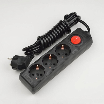 Удлинитель 3х3м с заземл. Standart S-GCD3-3B черн. Uniel UL-00003608