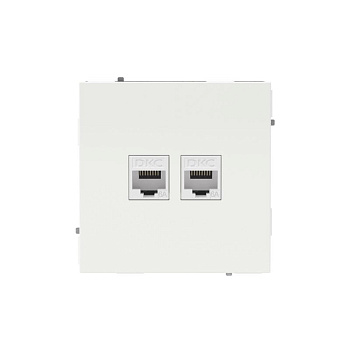 Розетка компьютерная 2-м KANT RJ45 кат.6A без шторки бел. магнолия DKC 7000674