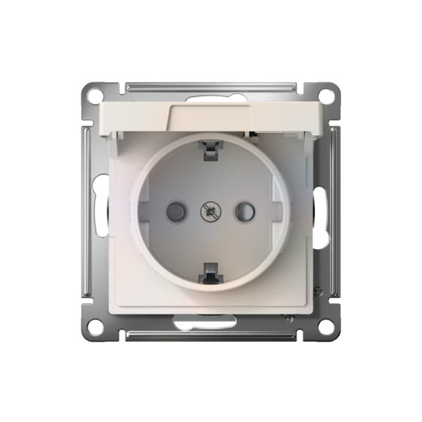 Розетка AtlasDesign 16А IP20 с заземл. защ. шторки с крышкой быстрозажим. клем. механизм жемчуж. SE ATN000446S