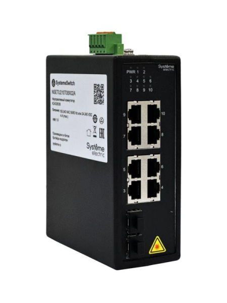 Коммутатор промышленный неуправляемый Ethernet 8х10/100/1000BaseT 2х100/1000BaseX SFP SE NSETU210T08X02A