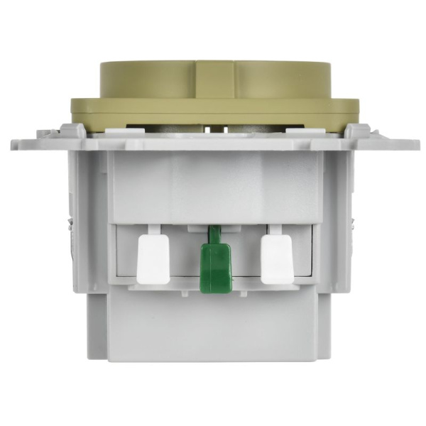 Розетка 1-м СП FLITE РСЮша11-1-ФлО 16А с USB A+A 3.1А с заземл. с защ. шторками безвинтовое крепление механизм олив. IEK FI-R14-16-1-U21-D31-K26