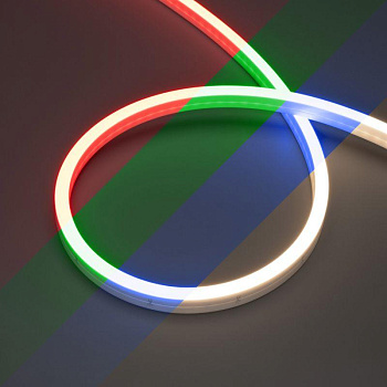 Лента светодиодная NOVA-SIDE-PU-B84-12x20mm 24В RGB-Day 15Вт/м IP68 wire x2 полиуретан герметичная (уп.5м) Arlight 049076