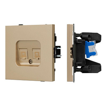 Розетка компьютерная 2-м SCT-TENDO-MPC2-SFPL-GD RJ45 кат.6 механизм Arlight 054596