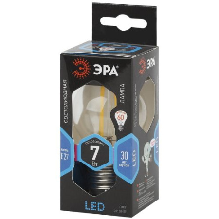 Лампа светодиодная филаментная F-LED P45-7w-840-E27 Эра Б0027949