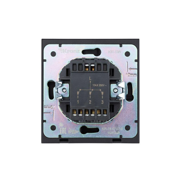 Выключатель 3-кл. СП STRONG 10А IP20 антрацит Kranz KR-78-0707-5