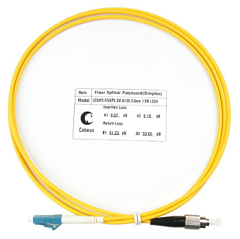 Шнур оптический FOP(s)-9-LC-FC-1.5m simplex LC-FC 9/125 sm 1.5м LSZH Cabeus 7510c