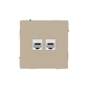 Розетка компьютерная 2-м KANT RJ45 кат.5E без шторки ванильн. марципан DKC 7015664