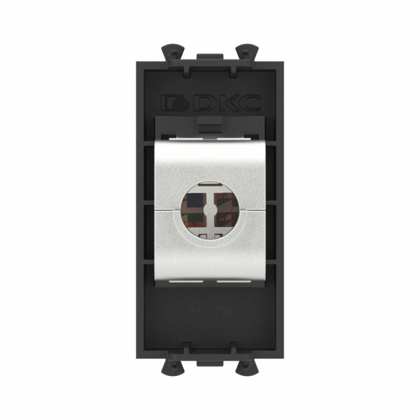 Розетка компьютерная 1мод. Avanti "Черный матовый" RJ45 кат.6A без шторок экранир. модульная механизм DKC 4412771