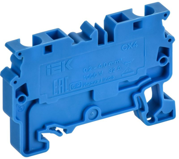 Клемма пружинная проходная CX4 BU 4кв.мм син. ARMAFIX IEK AF-CT40-00-K07-004
