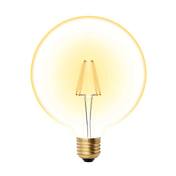 Лампа светодиодная LED-G125-8W/GOLDEN/E27 GLV21GO Vintage форма "шар" зол. колба упак. картон Uniel UL-00002358