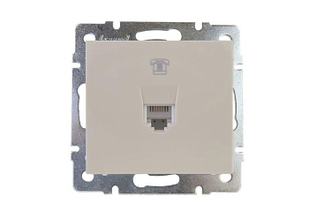 Розетка телефонная Rain RJ11 евро стандарт механизм крем. LEZARD 703-0388-137