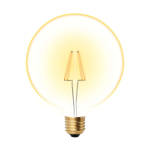 Лампа светодиодная LED-G125-8W/GOLDEN/E27 GLV21GO Vintage форма "шар" зол. колба упак. картон Uniel UL-00002358