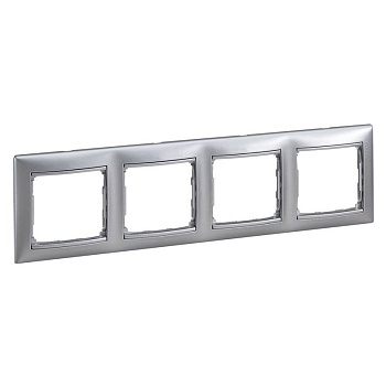 Рамка 4-м СП Valena IP20 горизонт. алюм. IEK 770154