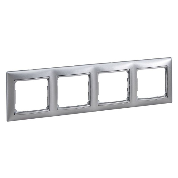 Рамка 4-м СП Valena IP20 горизонт. алюм. (DIY-упак.) IEK 694333
