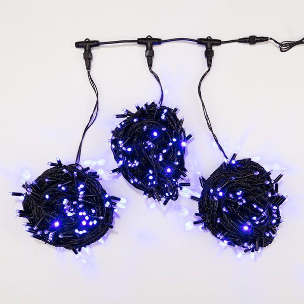 Гирлянда светодиодная "LED ClipLight" 3 нити х20м 399LED син. 25Вт 24В IP65 свечение с динамикой с трансф. Neon-Night 323-303