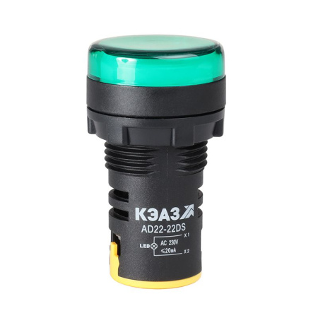 Лампа AD22DS(LED) матрица 22мм 24В AC/DC зел. КЭАЗ 303938