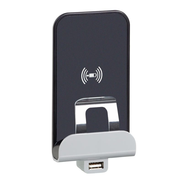 Устройство зарядное беспроводное Etika Qi 1А с дополнит. разъемом USB A 5В 2.4А сл. кость IEK 672337