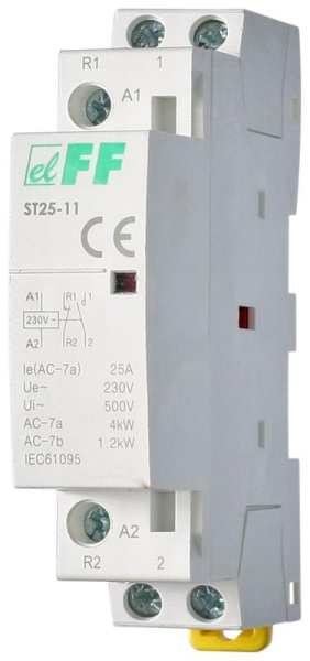 Контактор модульный ST-25-11 1НО+1НЗ 2.2Вт 1мод. монтаж на DIN-рейку F&F EA13.001.002