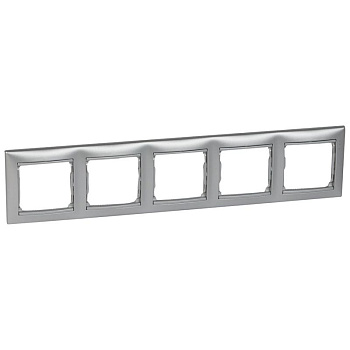 Рамка 5-м СП Valena IP20 горизонт. алюм. IEK 770155