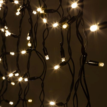 Гирлянда светодиодная "Нить" 10м 100LED тепл. бел. IP65 220В бел. мерцание провод черн. каучук (без шнура питания) ERAPS-NK10 Эра Б0051888