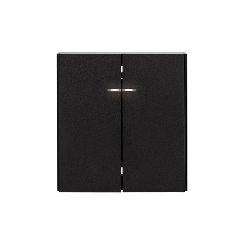 Выключатель 2-кл. СП STRONG MIELE 10А с подсветкой антрацит Kranz KR-78-0714-5