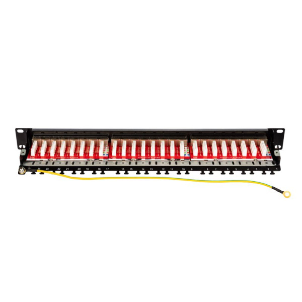 Патч-панель 19дюйм 1U CAT6A 24 порта RJ45 экранир. DKC RN6APPF241